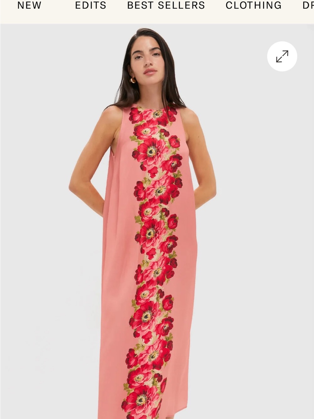 Tuckernuck Coral Poppy Portia Dress Floral Column Maxi Sz XS EUC Fall wedding